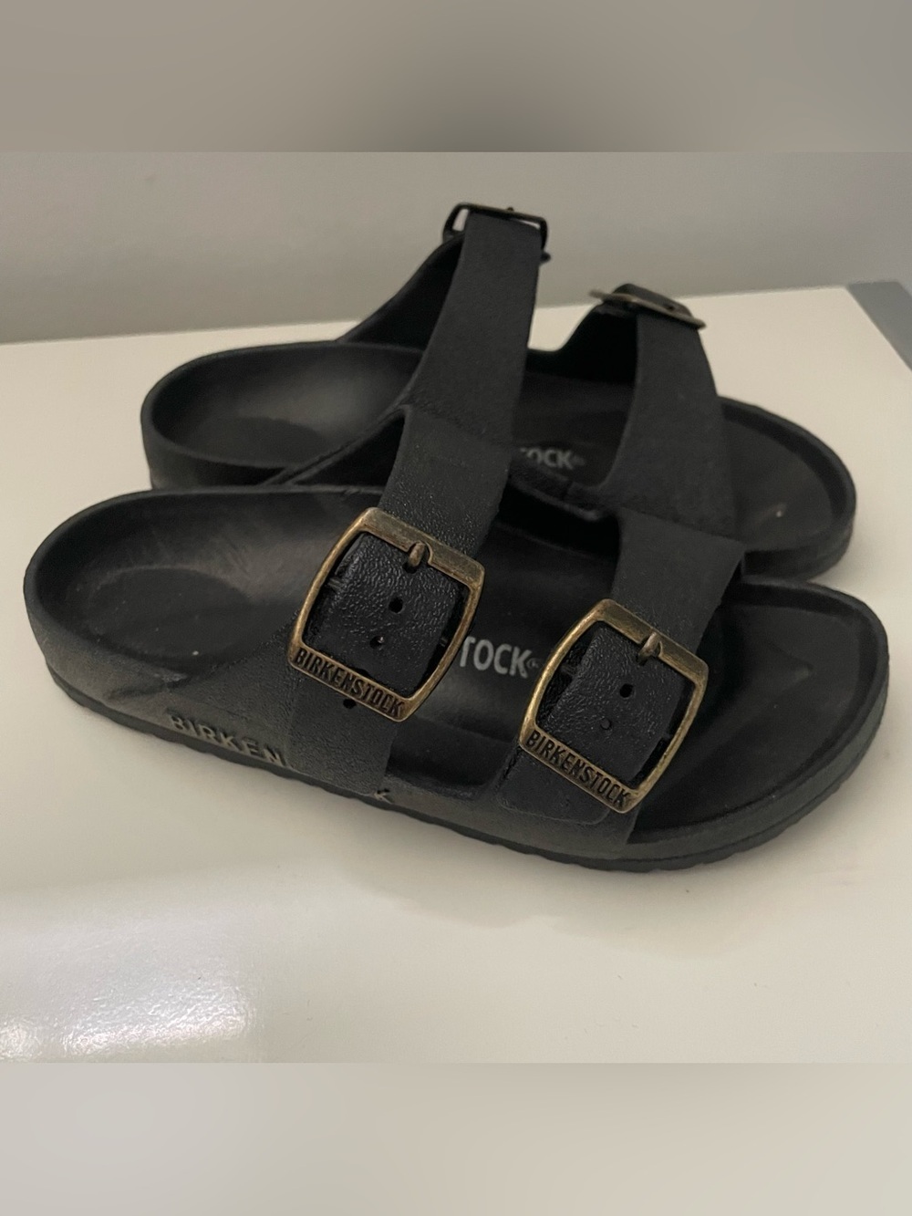 Birkenstock Arizona Kids EVA Black with Brass Buckle Size 30/Youth 12
